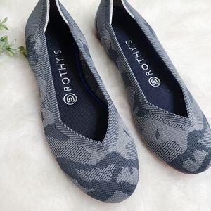 Rothy's Gray Camo Print Flats